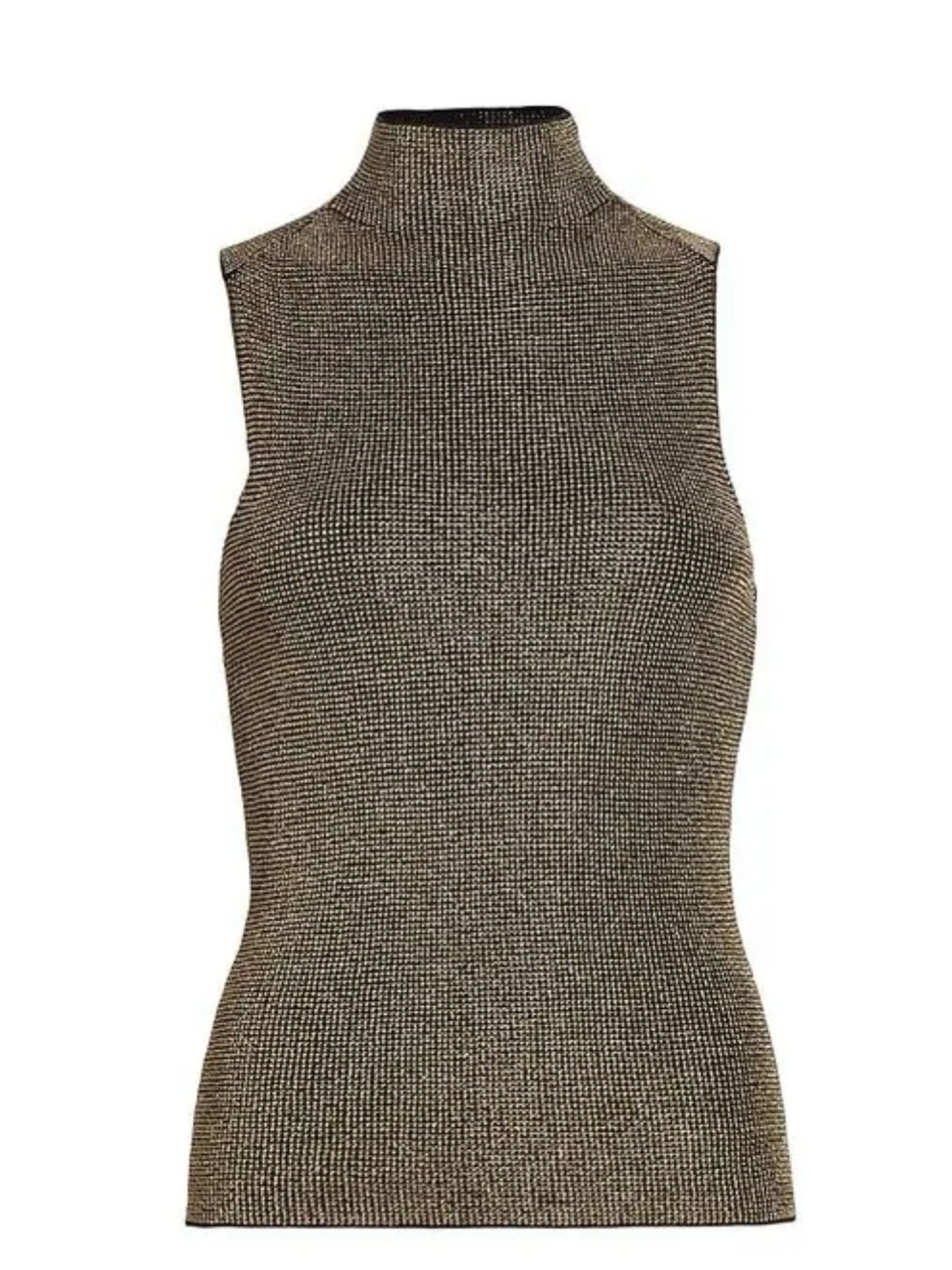 Nili Lotan Metallic Mock Neck Tank - Gold
